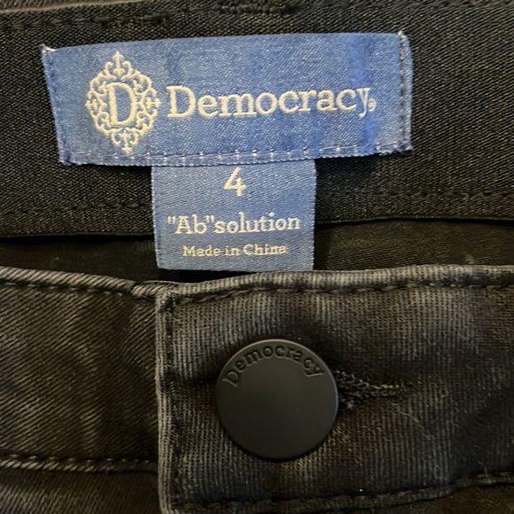 273 Democracy Black High Rise Vintage Skinny Ab Solutions Denim Jean - Picture 7 of 11